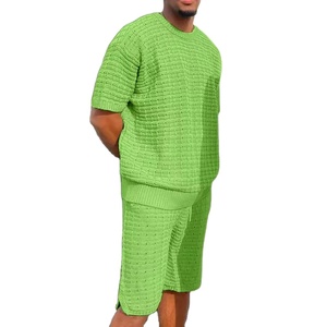 Tenue décontractée 2 pièces pour hommes, ensemble t-shirt et short d'été de couleur unie, haut à manches courtes élégant, short confortable et respirant, 2026 - Product Image 1