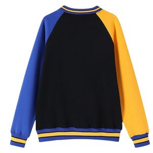 Sigma Gamma Rho Custom Winter 3-Tone <b>Black</b>-Yellow-Blue Embroidered Front Chenille Logo Unisex Crewneck <b>Fleece</b> Breathable - Product Image 2