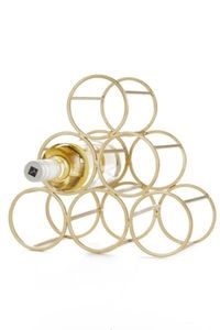 Square Shaped Iron Wire Bottle Stand Gold Powder Coated Top Quality Elegant Style Wholesale <b>Wine</b> <b>Rack</b> American Bar Uses - Product Image 6