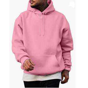 Pull-over à capuche surdimensionné avec logo personnalisable pour hommes, respirant, sport, vêtements de rue de grande taille, motif solide conçu au Bangladesh - Product Image 1