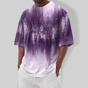 Vêtements pour hommes T-shirt de couleur dégradée à manches courtes et col rond Tee Shirts d'été Beach Tops Shirts - Product Image 1