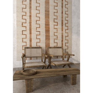 Tapis en jute et chanvre tissé plat Nomadic Threads PDJT-437 ivoire, rayé, rectangulaire, pour couloir, salon, chambre à coucher - Product Image 5