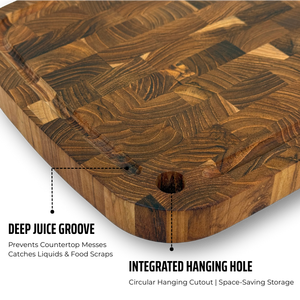 Tabla de Cortar Rectangular Resistente de Madera de Acacia, Material de Bloque de Carnicero, Venta al por Mayor Directa de Fábrica, OEM - Product Image 4