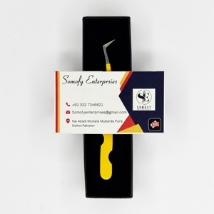 Professional Yellow Fiber Tip Eyelash Extension Tweezers Set Stainless Steel Sustainable with <b>Silver</b> Tip Durable High Quality - Product Image 4