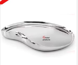 Plateau de service en acier inoxydable en métal fini argenté au look classique pour restaurant et bar d'hôtel - Product Image 1