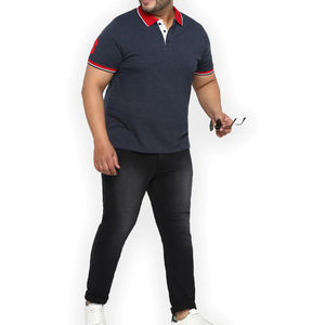 Polo de manga corta de algodón sólido para hombre, Polo ajustado para hombre, moda de otoño, transpirable, de talla grande, servicio OEM - Product Image 3