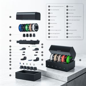<span class=keywords><strong>Imprimante</strong></span> <span class=keywords><strong>3D</strong></span> FDM fermée de qualité commerciale Elyarchi avec 450 ° Ensemble de buses C et AMS pour impression multicolore - Product Image 6