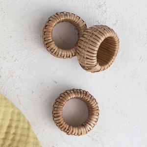 Anneaux de serviette en rotin, décoration de table de fête, vente en gros, anneaux de serviette faits à la main pour maintenir les serviettes - Product Image 4