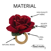 Anneau de serviette en velours rouge écologique colombien fait main avec support en bois pour décoration de table de mariage et d'hôtel, vente en gros Maison