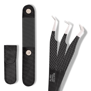 Pinzas de Alta Precisión de Acero Inoxidable para Extensión de Pestañas con Agarre de Diamante, 1 Pieza, Empaque en Bolsa, Logotipo Personalizado - Product Image 3