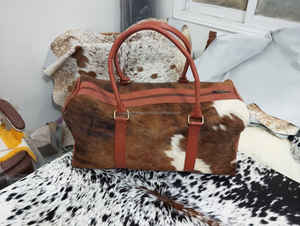 Sac de voyage en cuir véritable pour homme, sac de week-end de luxe en cuir de vachette, organisateur léger grande capacité - Product Image 5