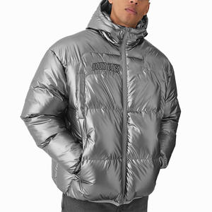 Veste d'hiver décontractée pour homme en gros, toile de haute qualité avec fermeture éclair, manches amovibles en duvet de canard blanc, style bulle - Product Image 3