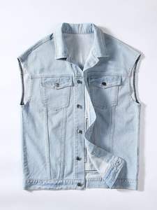 Gilet en jean pour hommes et femmes modernes décontracté Vintage élégant Denim gilet garde-robe essentiel en détresse sans effort Cool Style - Product Image 4
