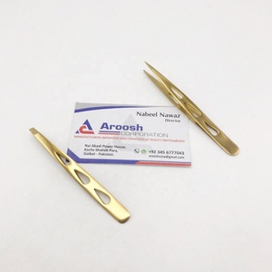 ชุดแหนบคิ้วสีทองทำจากสเตนเลสสำหรับถอนขนคิ้วแบบเอียง - Product Image 5