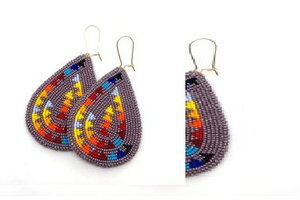 ต่างหูลูกปัดปักหลายสีทำด้วยมือเครื่องประดับแฟชั่นแรงบันดาลใจจากศิลปะอินเดียรูปหัวใจสำหรับผู้หญิงผู้หญิง - Product Image 2