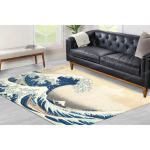 Wave Landscape Printed <b>Rug</b>: <b>Modern</b> Indoor <b>Living</b> <b>Room</b> Bath Bedroom <b>Rug</b>,With Pile Soft <b>Rug</b> - Product Image 1