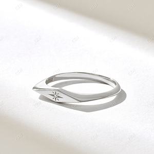 Popular Luxury 14k Solid Gold Signet Wedding <b>Band</b> Minimalist Dainty <b>Ring</b> Customized Wedding <b>Band</b> Gold Plated Proposal <b>Ring</b> <b>Band</b> - Product Image 2