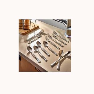 High Quality Designer <b>Gold</b> Tone Plated Handle Stainless Steel Cutlery Set with Clear Acrylic Handle Luxury Royal Cutlery - Product Image 1
