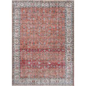 Vintage Large Area Pae-2429 Hand Knotted <b>Wool</b> Rug <b>Red</b> & Orange Floral Pattern for Home Living Room Hallway Rectangle for Teens - Product Image 1