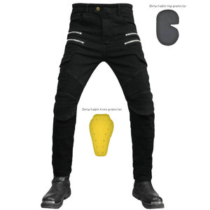 Blue Denim Biker Moto Jeans avec panneaux de genou renforcés Armure détachable Respirant et séchage rapide-D-Ride Moto - Product Image 4