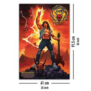 Póster de Estilo Moderno de Stranger Things 4, Decoración de Pared con Diseño de Hellfire Club Rock God - Product Image 1
