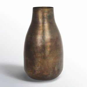 Jarrón de suelo artesanal de latón de diseño único, intrincados grabados florales y de caligrafía, decoración de cobre Vintage de Oriente Medio - Product Image 4