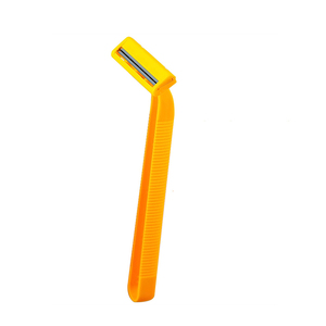 Tarjeta colgante de bolsa a granel de afeitar amarilla desechable de gran oferta con cuchillas gemelas de cromo de acero inoxidable para eliminación de cara y barba - Product Image 4