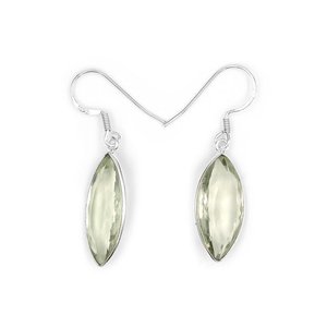 ต่างหูเงินสเตอร์ลิง925ทำด้วยมือของขวัญแต่งงานที่มีพลอยอเมทิสต์สีเขียวธรรมชาติอัญมณีหลวม - Product Image 4