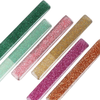 Lime à ongles en verre nano avec paillettes, outil de manucure en cristal de qualité supérieure pour le soin des ongles naturels, réutilisable et lavable