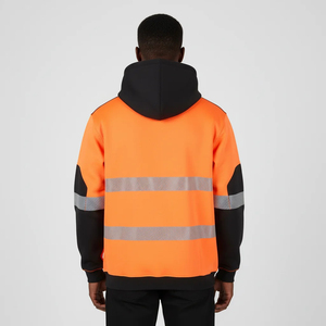 เสื้อแจ็คเก็ตสะท้อนแสงสำหรับกิจกรรมกลางแจ้ง มองเห็นได้ชัดเจน กันน้ำ สีส้มสะท้อนแสง เสื้อคลุมมีฮู้ดสำหรับฤดูหนาว เพื่อความปลอดภัย - Product Image 4