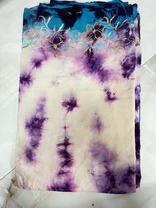 Handmade Indian Summer Sari Multi Layer Colorful Design Plus Size Pure Silk Saree Handmade luxurious vintage <b>tie</b> dye silk - Product Image 3