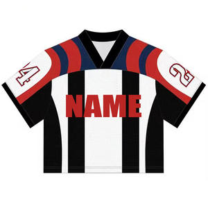 Custom Streetwear Men's Boxy Jersey T-Shirt with Breathable Printed Polyester Embroidery & Sublimation American Football Design - Product Image 3