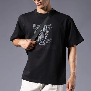 Venta al por mayor camiseta unisex de gran tamaño 350GSM peso pesado Boxy Fit Streetwear algodón camiseta logotipo personalizado fabricante - Product Image 5