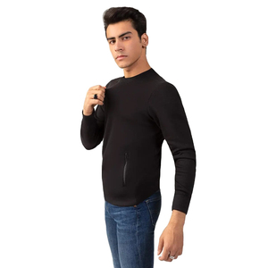 Sweat-shirt en molleton de coton biologique épais anti-boulochage avec logo personnalisé, col rond, 100 % haute qualité, motif uni, hiver, effet gonflé - Product Image 4