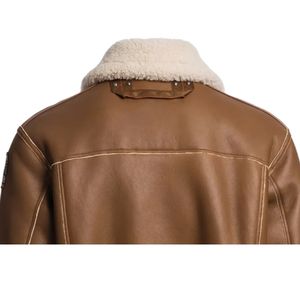 Chaqueta de Invierno Original de Piel de Oveja para Hombre, Cuello Alto, Logotipo Frontal, Impermeable, Ecológica, Servicio OEM, Antibacteriana - Product Image 5