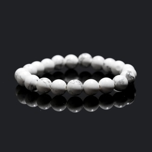 สร้อยข้อมือ howlite ทำด้วยมือสีขาวสไตล์วินเทจคริสตัลรักษาลูกปัดอัญมณีเครื่องประดับส่วนบุคคลสำหรับของขวัญหมั้นงานแต่งงาน - Product Image 4