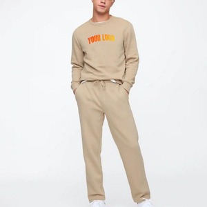 Chándal con capucha de algodón 100% de alta calidad para hombre, sudadera informal de Otoño/Invierno, traje con logotipo impreso DTF personalizado de Color sólido - Product Image 1