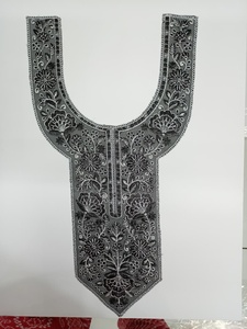 Tissu en filet doux de luxe brodé col à paillettes Patch Style cousu pour robe saree Blouse Kurti Apparel and Fashion - Product Image 3