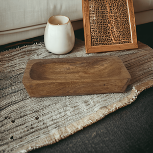 Cuenco Rectangular Rústico de Madera de Mango Natural Marrón Hecho a Mano, para Servir Ensaladas o como Portavelas, de Lujo y Multiusos para Cocina Rústica - Product Image 3