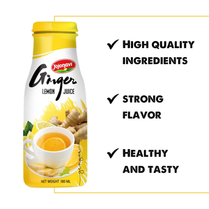 Jugo de Limón y Jengibre 40% de Pureza, Recién Exprimido, Jojonavi, Muestra Gratuita de 180 ml, Fabricante, Proveedor Mayorista, Marca Privada, OEM, ODM - Product Image 3