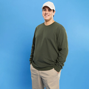 Sudadera de Manga Larga para Hombre, Invierno, Color Sólido, Secado Rápido, Transpirable, Cuello Redondo, con Logotipo Personalizado, Cómoda y Elegante - Product Image 1