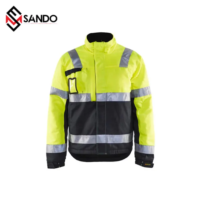 Chaqueta de seguridad reflectante de alta visibilidad, chaqueta de seguridad con bolsillos y cremallera, ropa Unisex, reflectante