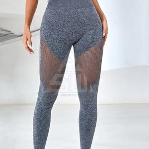 Leggings Deportivos de Diseño Nuevo Personalizados, Cintura Alta Elástica, Transpirables, Control de Abdomen, Pantalones Largos Sólidos para Mujer - Product Image 3