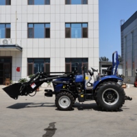 Mini tracteur agricole 4x4 sur roues avec chargeur frontal et pelle arrière, moteur diesel 50 CV, puissance nominale 20 CV/25 CV/30 CV/35 CV, boîte de vitesses intégrée