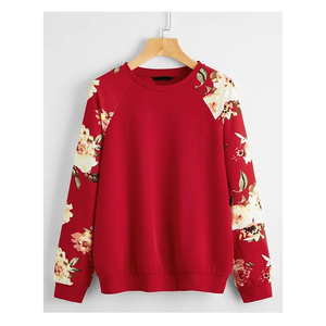 Sweat-shirt à col rond à imprimé floral pour femmes de qualité supérieure avec conception de logo personnalisé Technique de lavage à l'acide pour l'hiver - Product Image 1