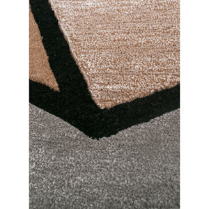 Tapis en laine et viscose tuftés à la main Concoction, motif abstrait gris et noir, pour salon, couloir, rectangulaire, rayé Top-157 - Product Image 3