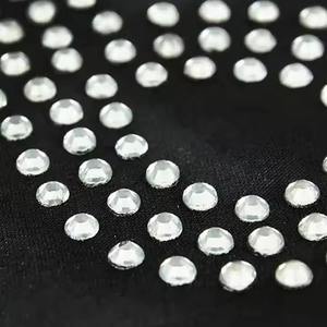 OEM Custom Logo Streetwear Summer Shiny Rhinestone Graphic <b>Baby</b> <b>Tee</b> Hot Fix Rhinestone Cotton Crop Top For Ladies - Product Image 3