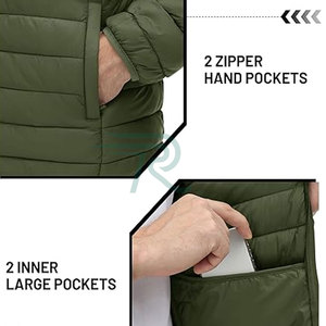 Veste d'hiver matelassée décontractée pour homme, coupe ample, coupe-vent, respirante, en nylon/coton, rembourrée de fibres 100 % polyester - Product Image 5