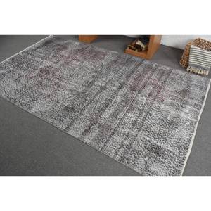 Alfombra ecológica de lana roja gris moderna, 5,1x8,7 pies, Tabriz turco, Patchwork a rayas, Rectangular, tradicional, comedor de látex de 10mm - Product Image 4