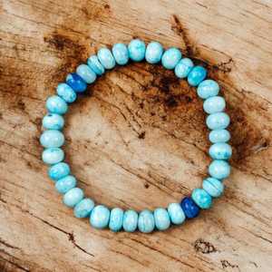 2025 nuevo estilo de moda bohemio para pulsera con cuentas de ópalo azul peruano estiramiento 7-8mm joyería de piedras preciosas aspecto de tendencia para regalo - Product Image 1